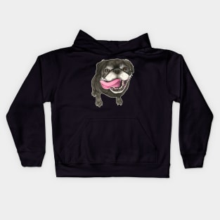 Dog Black Pug Kids Hoodie